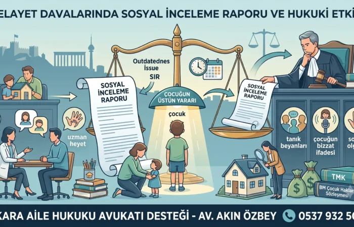 velayet-davasinda-sosyal-inceleme-raporu-nedir Velayet Davalarında Sosyal İnceleme Raporunun Hukuki Niteliği Velayet davaları, kamu düzenini ilgilendiren ve "re'sen araştırma ilkesi"nin geçerli olduğu dava türlerinden birisi olup oldukça önemlidir. Bu davalarda mahkemelerin temel hareket noktası, Birleşmiş Milletler Çocuk Haklarına Dair Sözleşme ve Türk Medeni Kanunu ile güvence altına alınan "çocuğun üstün yararı" ilkesi olup re’sen araştırma ilkesi neticesinde hakim kendiliğinden araştırma yapabilmektedir. Sosyal inceleme raporları hukuki kısaltma şekliyle SİR, çocuğun bedensel, zihinsel, ruhsal, ahlaki ve toplumsal gelişimini gözeten bu ilkenin somutlaştırılmasında mahkemeler için en kritik ve bilimsel delil niteliğini taşımakta olup re’sen araştırma ilkesi gereğince hakim kendiliğinden rapor aldırmaktadır. 1. Sosyal İnceleme Raporunun Hazırlanma Usulü ve KapsamıYargıtay kararlarına göre, velayet düzenlemesi yapılmadan önce 4787 sayılı Aile Mahkemelerinin Kuruluş, Görev ve Yargılama Usullerine Dair Kanun’un 5. maddesi uyarınca; psikolog, pedagog ve sosyal çalışmacıdan oluşan uzman heyetinden rapor alınması zorunludur. Yargıtay 2. Hukuk Dairesi-2023/8525-2024/4660 (24.06.2024): Mahkemenin eksik inceleme ile karar veremeyeceğini, idrak çağındaki çocukların tercihlerinin sorulması ve tarafların güncel yaşam koşullarını içeren 3 kişilik uzman heyetinden ayrıntılı rapor alınması gerektiğini vurgulamıştır. Yargıtay 2. Hukuk Dairesi-2023/2217-2023/4784 (17.10.2023): Uzmanların her iki ebeveyn ve çocukla görüşmesi, barınma, gelir, sosyal ve psikolojik durumları incelemesi ve çocukların eğitim alanlarını değerlendirmesi gerektiğini belirtmiştir. Yargıtay 2. Hukuk Dairesi-2023/3026-2023/6176 (13.12.2023): Raporların taraflarla bire bir görüşme ve ikametlerinde inceleme yapılarak hazırlanmasının hukuka uygunluk için esas olduğunu ifade etmiştir. 2. Raporun Mahkeme Kararı Üzerindeki Etkisi ve BağlayıcılığıSosyal inceleme raporları, mahkemeler için en önemli ve bilimsel delil olarak kabul edilmekle birlikte, hakim üzerinde mutlak bir bağlayıcılığa sahip olmamaktadır. Ancak rapordan sapılması durumun