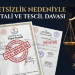 Ehliyetsizlik Nedeniyle Tapu İptali ve Tescil Davası Ehliyetsizlik Nedeniyle Tapu İptali ve Tescil Davası